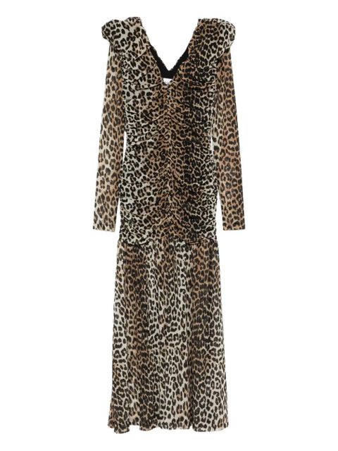 GANNI leopard-print maxi dress - Brown - zdjęcie produktu nr 1