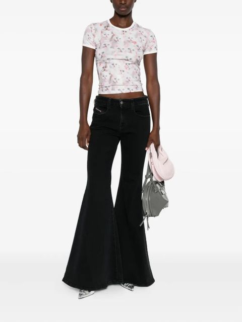 Diesel all-over cat-print short-sleeved T-shirt - White