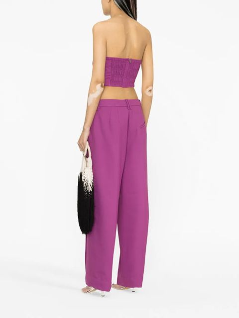 GANNI pleated straight-leg trousers - Purple - zdjęcie produktu nr 2