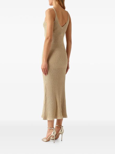 TWINSET ribbed-knit metallic dress - Neutrals