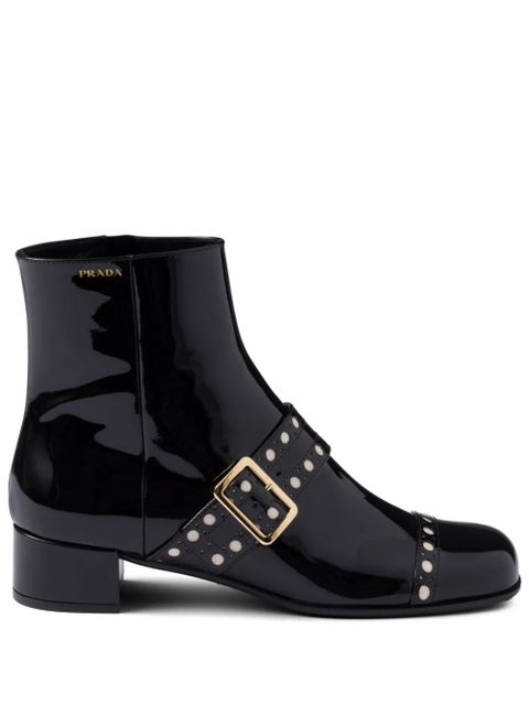 Prada 35mm patent-finish boots - Black - zdjęcie produktu nr 1