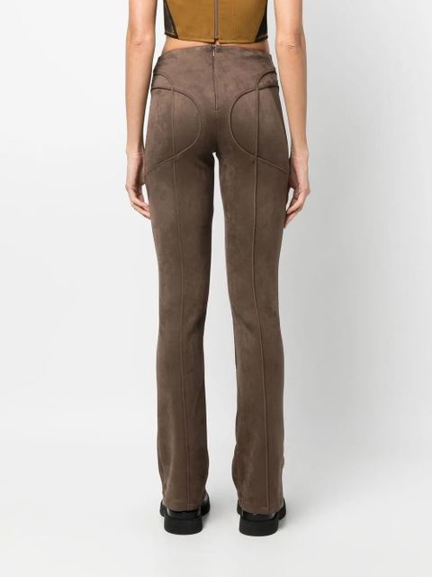 MISBHV tie-front faux suede trousers - Brown