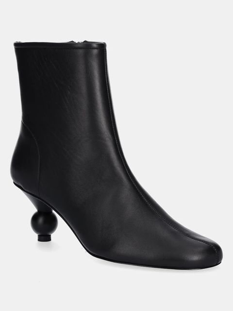 Weekend Max Mara botki skórzane Acro damskie kolor czarny na szpilce 2525796014600 - zdjęcie produktu nr 1