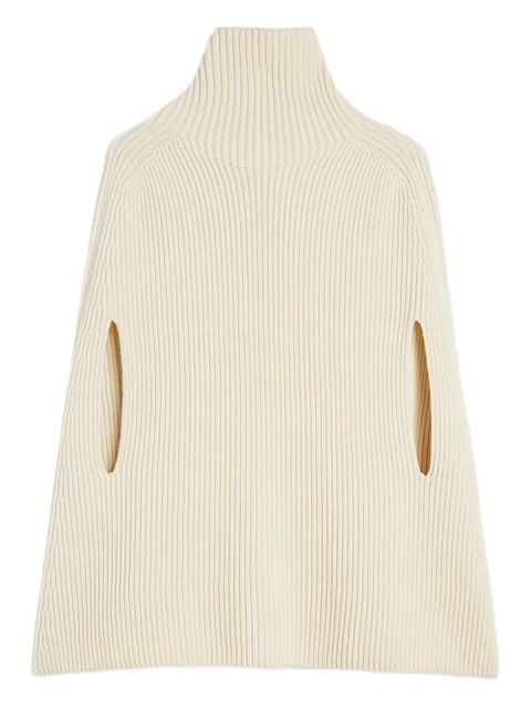 Jil Sander high-neck ribbed cape - Neutrals - zdjęcie produktu nr 1
