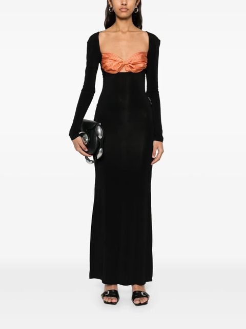 Marine Serre Regenerated Silk Scarves maxi dress - Black - zdjęcie produktu nr 2