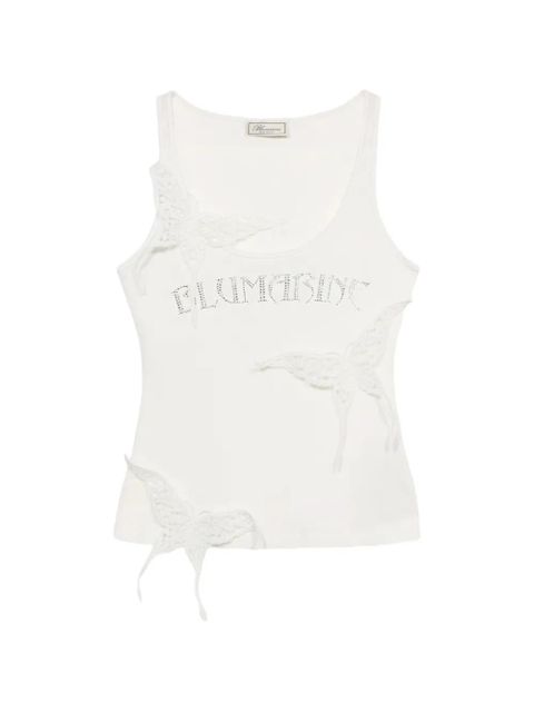 Blumarine butterfly-embellished top - White - zdjęcie produktu nr 1