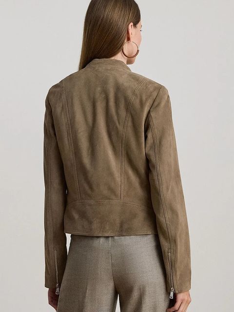 Lauren Ralph Lauren kurtka biker skórzana kolor brązowy przejściowa 200951236 - zdjęcie produktu nr 2