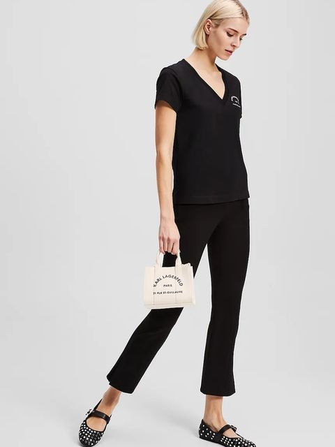 Karl Lagerfeld t-shirt bawełniany damski kolor czarny A3W17104