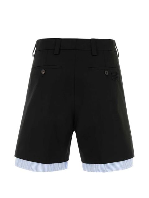 Miu Miu embroidered cotton bermuda shorts - Black - zdjęcie produktu nr 2