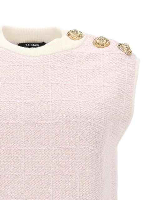 Balmain button-detail sleeveless vest - Pink - zdjęcie produktu nr 2