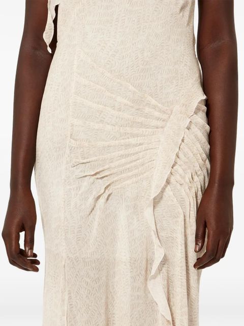 ISABEL MARANT Tylena ruffled asymmetric midi dress - Neutrals