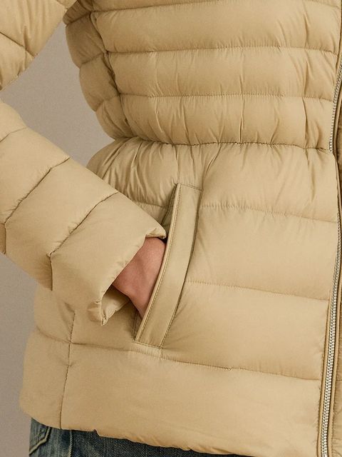 Lauren Ralph Lauren płaszcz kolor beżowy zimowa 297P04081