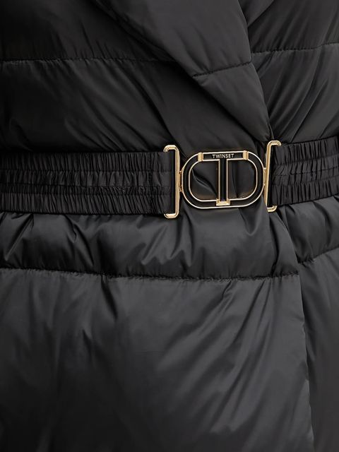 Twinset kurtka puchowa kolor czarny zimowa 252TT2050
