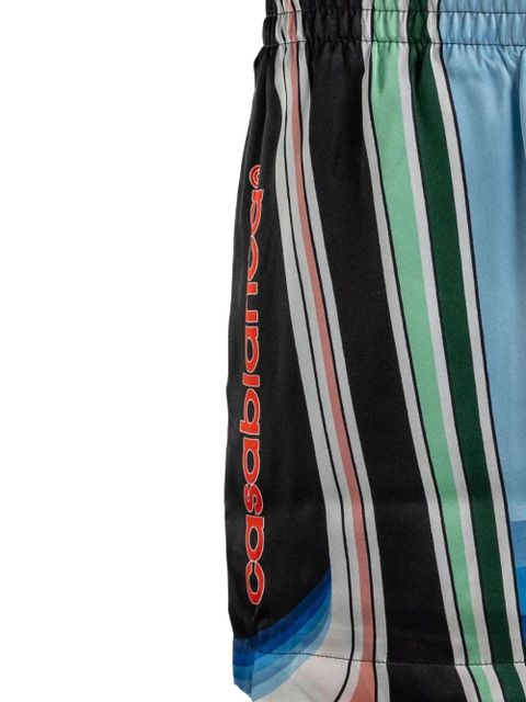 Casablanca graphic-pattern silk shorts - Black