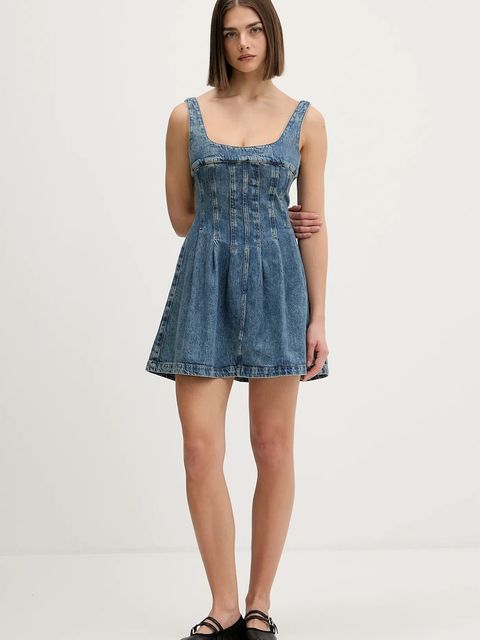 Tommy Jeans sukienka jeansowa kolor niebieski mini rozkloszowana DW0DW22001