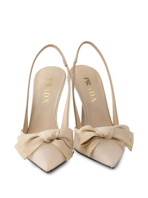 Prada leather heeled pumps - Neutrals