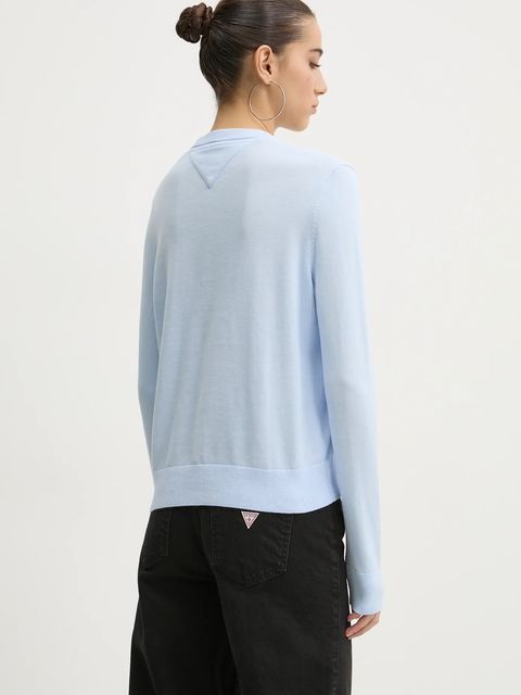 Tommy Jeans sweter bawełniany kolor niebieski lekki DW0DW20159