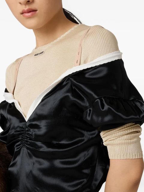 Miu Miu satin-effect maxi dress - Black