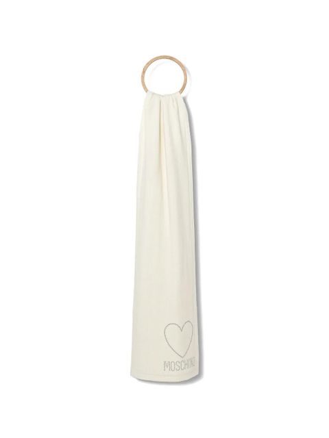 Moschino heart-embellishment scarf - White - zdjęcie produktu nr 1