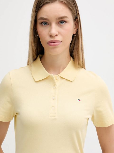 Tommy Hilfiger polo damski kolor żółty WW0WW43225