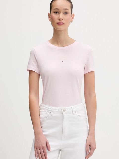 Tommy Jeans t-shirt bawełniany damski kolor różowy DW0DW21841 - zdjęcie produktu nr 1