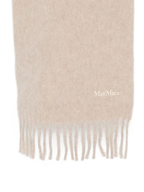 Max Mara fringed wool scarf - Neutrals