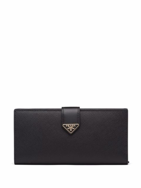 Prada logo-plaque snap-fastening wallet - Black - zdjęcie produktu nr 1