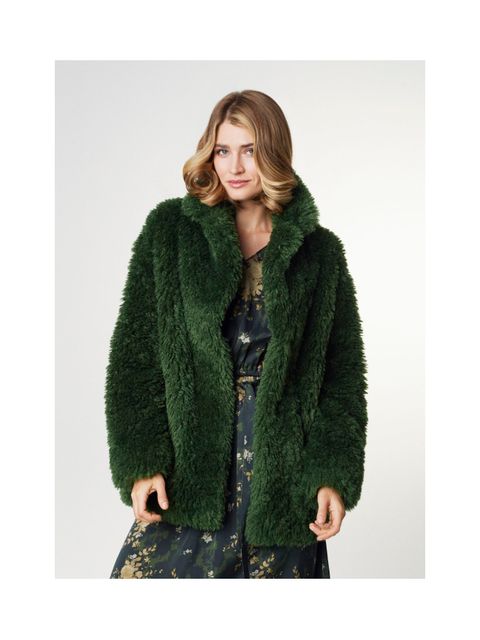 Zielone sztuczne futerko damskie