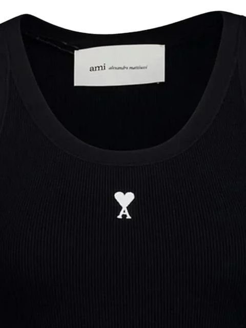 AMI Paris embroidery tank top - Black