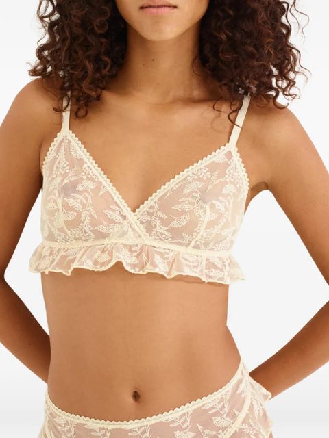 ERES ruffled floral-print bra - Neutrals