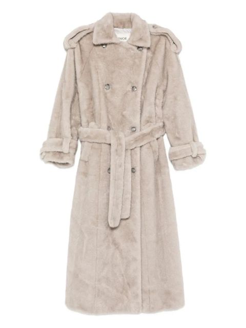 ducie Thalia double-breasted faux fur coat - Neutrals