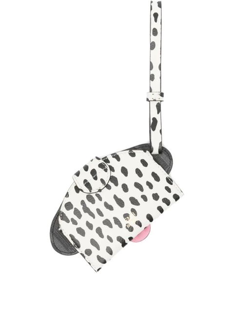 FENDI Best Friends Forever dog-head strap card case - White