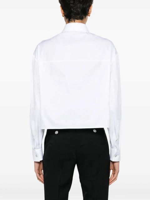 Versace Barocco jacquard cropped shirt - White