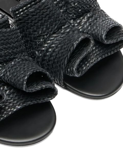 Casadei Hanoi woven flat sandals - Black