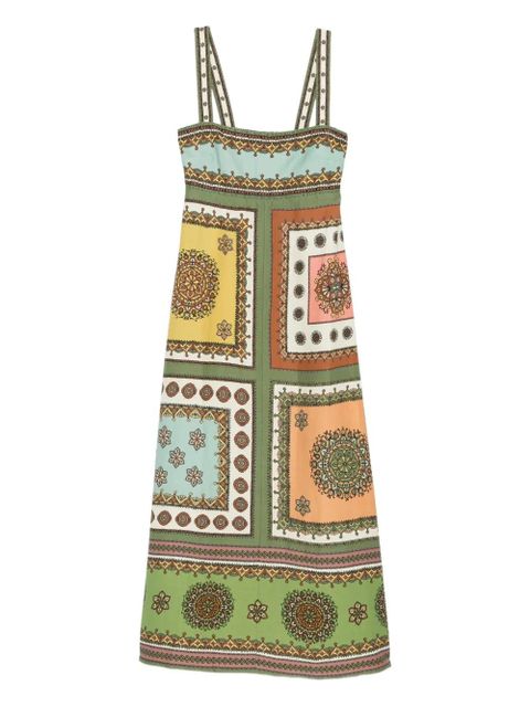ALEMAIS Contina square-neck midi dress - Green