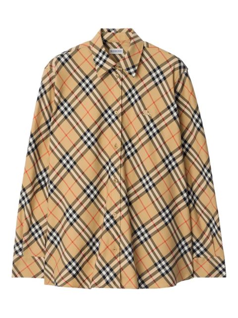Burberry check Equestrian Knight-motif shirt - Neutrals - zdjęcie produktu nr 1