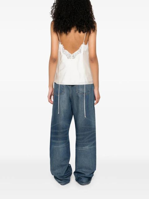 Róhe lace V-neck top - Neutrals