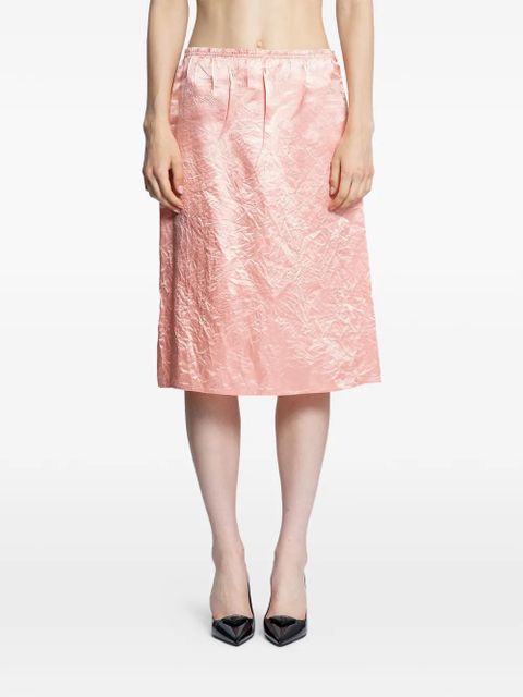 Prada wrinkled-effect satin skirt - Pink - zdjęcie produktu nr 1
