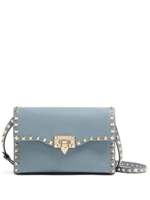 Valentino Garavani small Rockstud grained shoulder bag - Blue - zdjęcie produktu nr 1