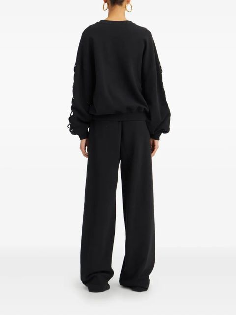 ROTATE BIRGER CHRISTENSEN lace-up sleeve sweatshirt - Black - zdjęcie produktu nr 2