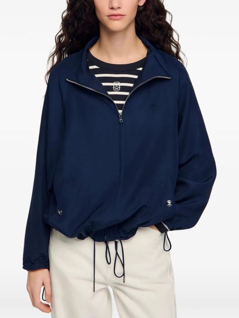 SANDRO drawstring high-neck jacket - Blue