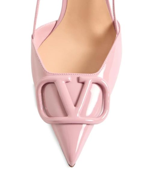 Valentino Garavani 80mm V-logo signature slingback pumps - Pink