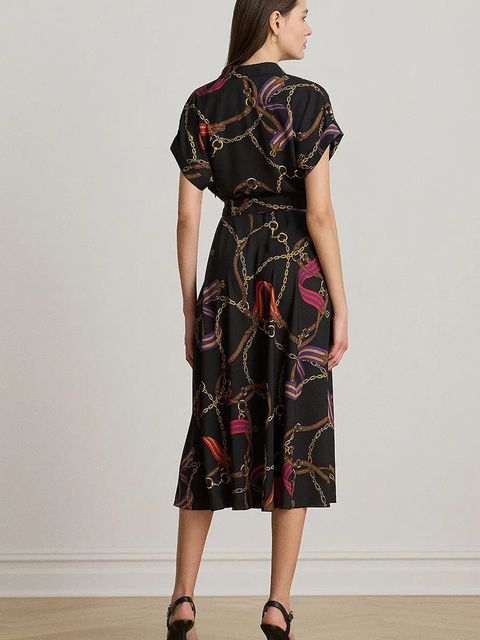 Lauren Ralph Lauren sukienka kolor czarny midi rozkloszowana 200P02008 - zdjęcie produktu nr 2