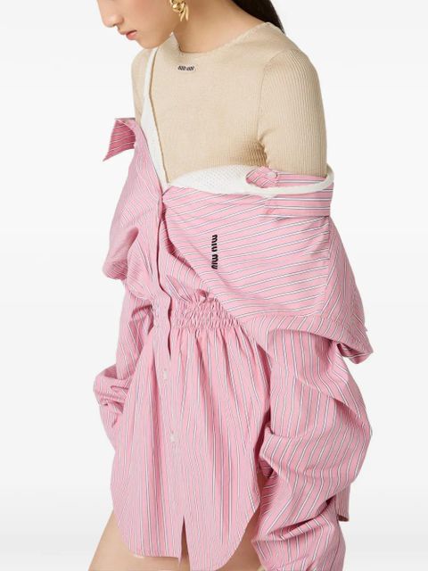 Miu Miu striped elasticated mini dress - Pink