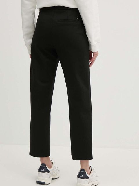 Tommy Hilfiger spodnie damskie kolor czarny fason cygaretki high waist WW0WW42564