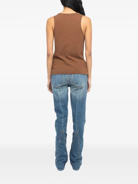 Zadig&Voltaire eyelet ana lin lave top - Brown