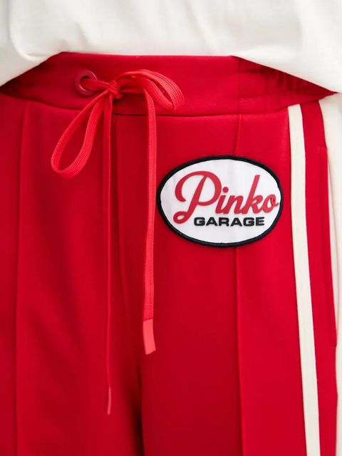 Pinko spodnie dresowe damskie kolor czerwony z aplikacją 105272 A2MD