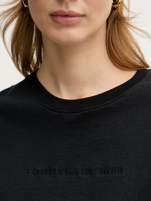 Tommy Hilfiger t-shirt bawełniany damski kolor czarny UW0UW06236