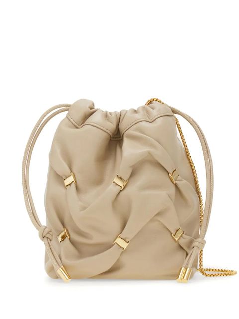 Ferragamo mini leather bucket bag - Neutrals - zdjęcie produktu nr 1