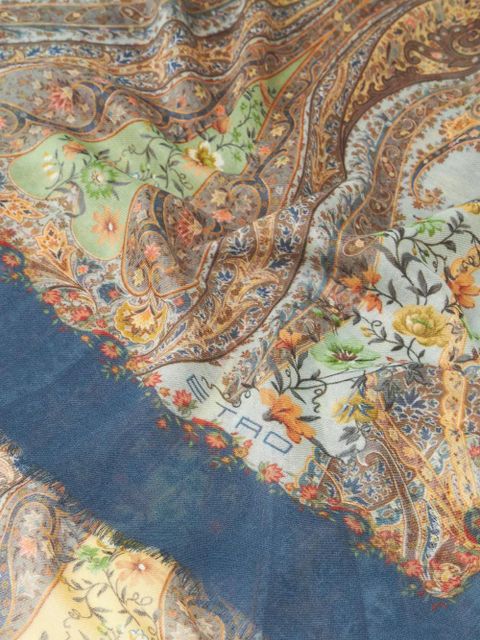 ETRO abstract-print cashmere scarf - Blue - zdjęcie produktu nr 2